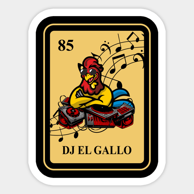 Mexican DJ El Gallo lottery traditional Music Bingo Card Sticker by FunnyphskStore